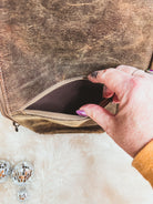 Concealed Carry Custom Branded Distressed Leather Crossbody Bum Bag Purse with your Initials Monogram Name Farm or Cow Brand