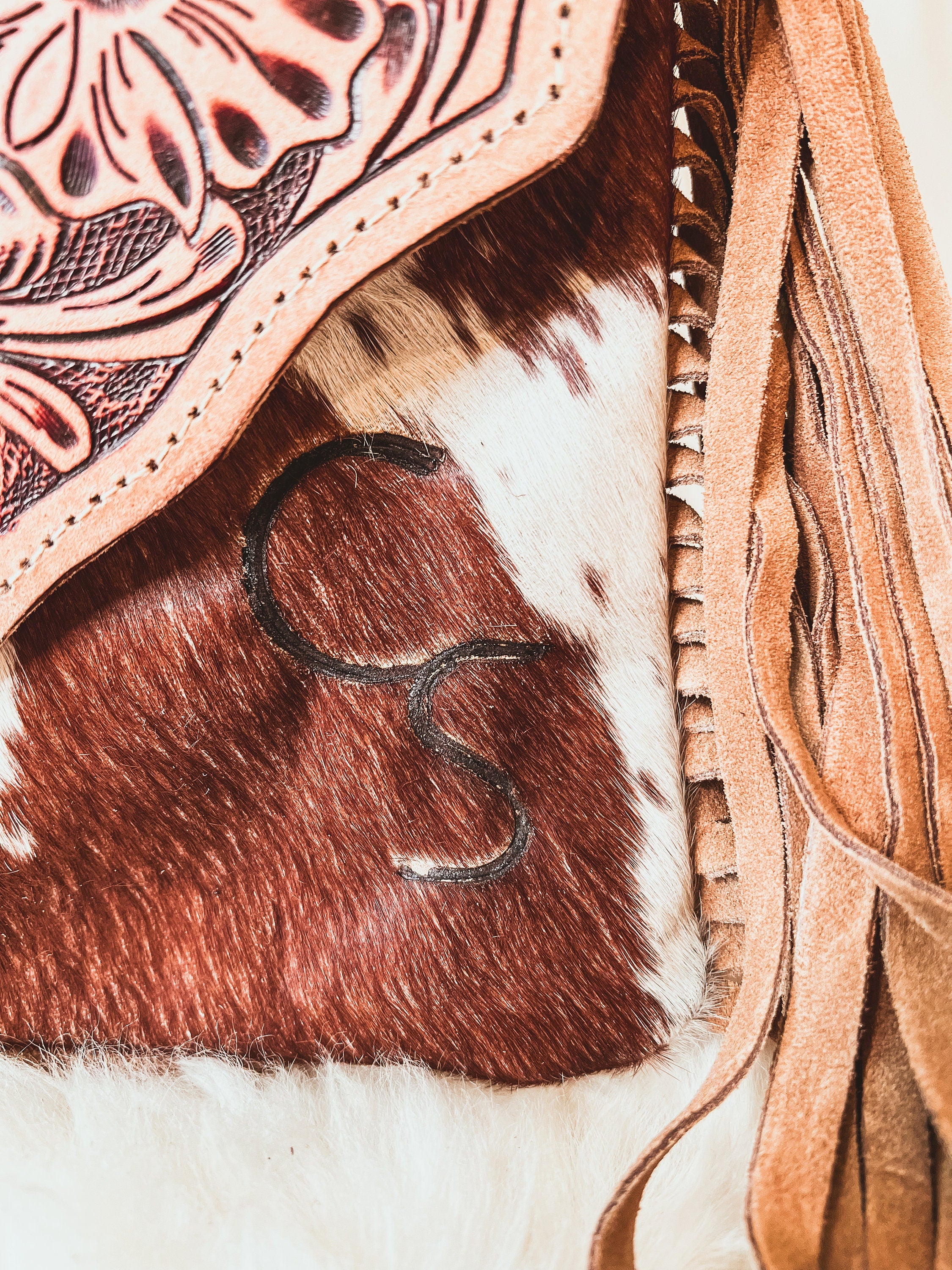 Custom Branded Tooled Leather Concealed Carry Cowhide Crossbody Purse Gifts for her Western Cowgirl Style