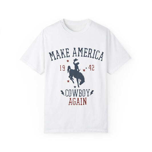 Make America Cowboy Again Western Unisex Garment-Dyed T-shirt