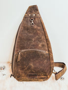 Concealed Carry Custom Branded Distressed Leather Crossbody Bum Bag Purse with your Initials Monogram Name Farm or Cow Brand