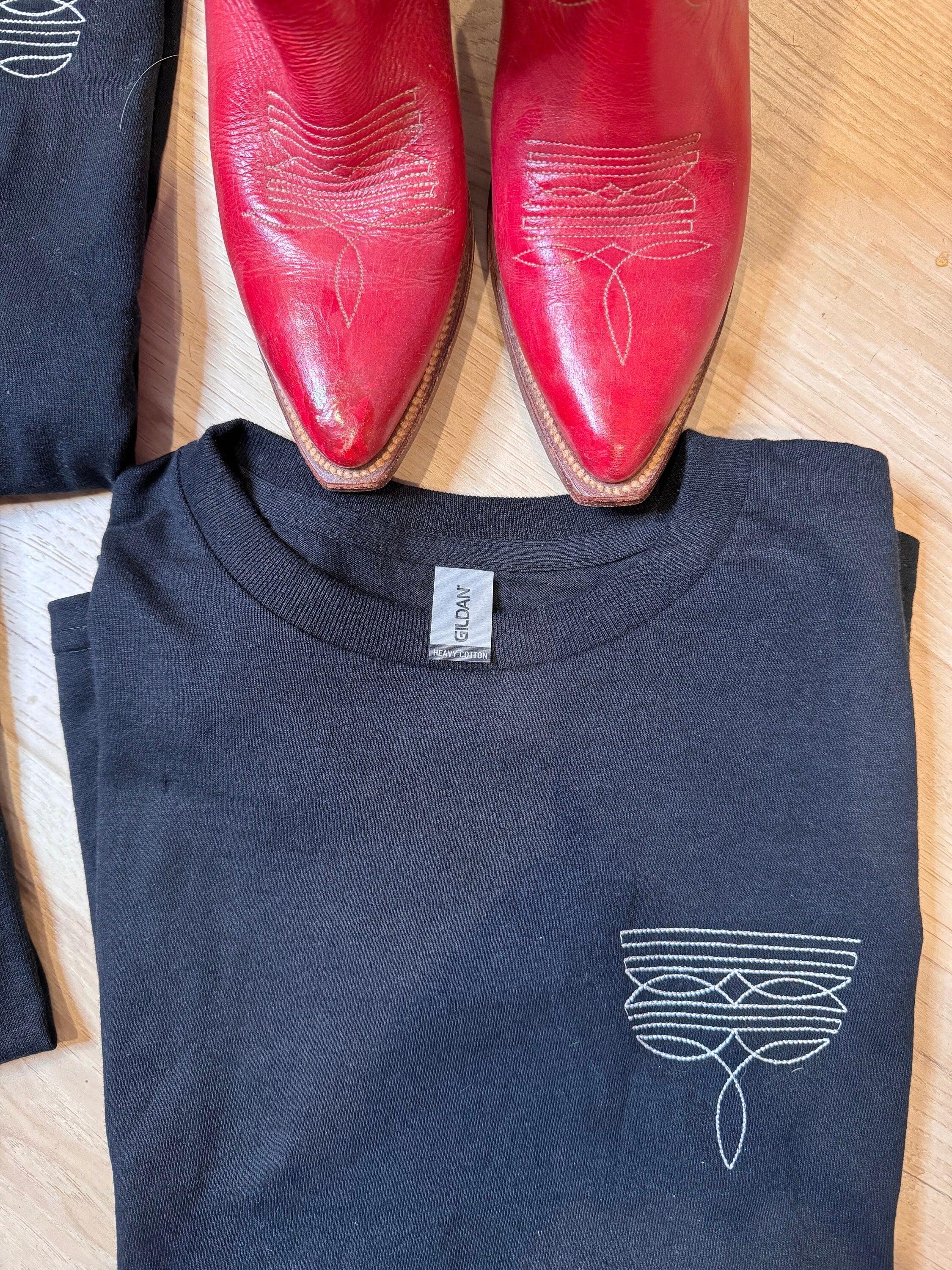 Boot Stitch Embroidered T-shirt, Cowboy Boot, Western T-shirt, Cowgirl Apparel