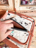Custom Branded Cowhide with your farm brand, initials, logo, Sling Bag, Crossbody Bag, Bum Bag, Cow Print Purse