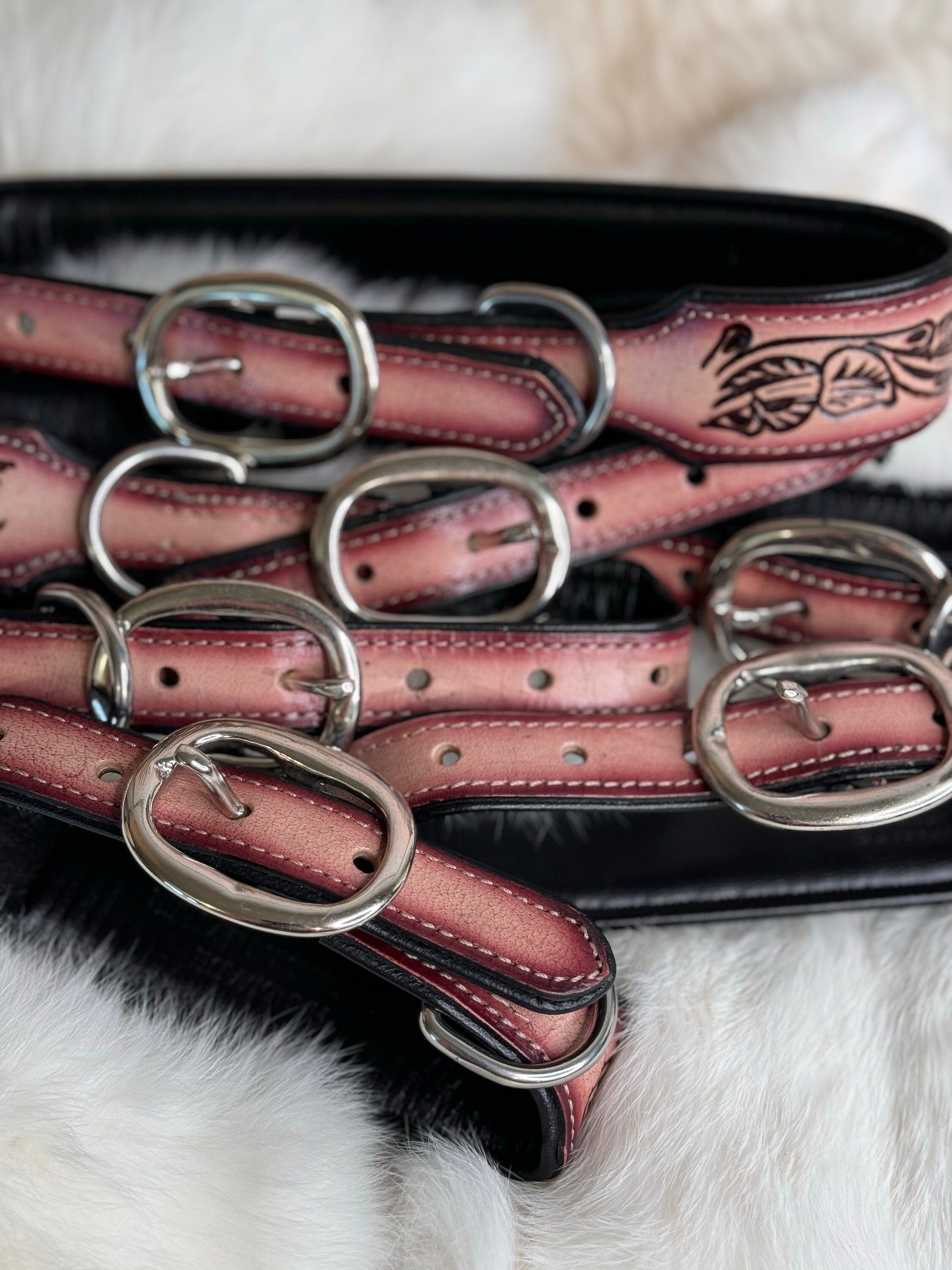 Tooled Leather Western style Dog Collar, Show Dog, Farm Dog, Cow Dog, Cattle Dog Gifts for Pets, Dog Gift