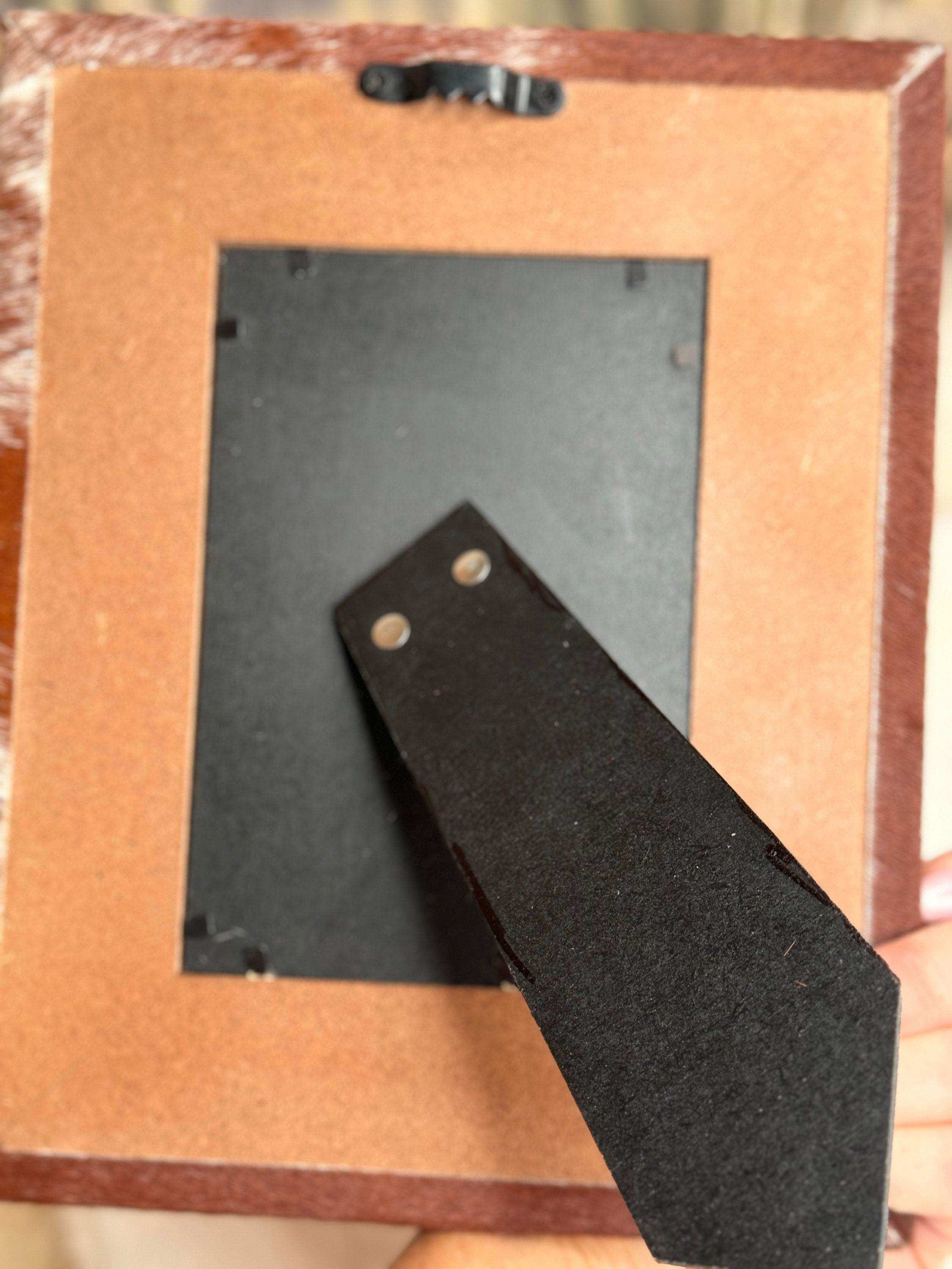 Brown & White Cowhide Photo Frame Western Cowgirl Cowboy Wedding, Christmas, Graduation Gift Bridal Shower New Baby Mothers Fathers Day