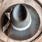 Deep Green Butterfly Decorated Hat, Cowgirl Hat, Burned Hat, Distressed Hat, Branded Hat, Boho