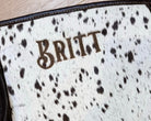 Custom Branded Turquoise Leather & Cowhide Shotgun Rifle padded Case Farm Brand Cow Brand Initials Personalized Men’s Ladies Hunter Gift