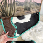 Custom Branded Cowhide Western Gun Pistol Case 11 inch or 15 inch Farm Brand Cow Brand Initials Personalized Gift Mens Ladies Gift Hunter