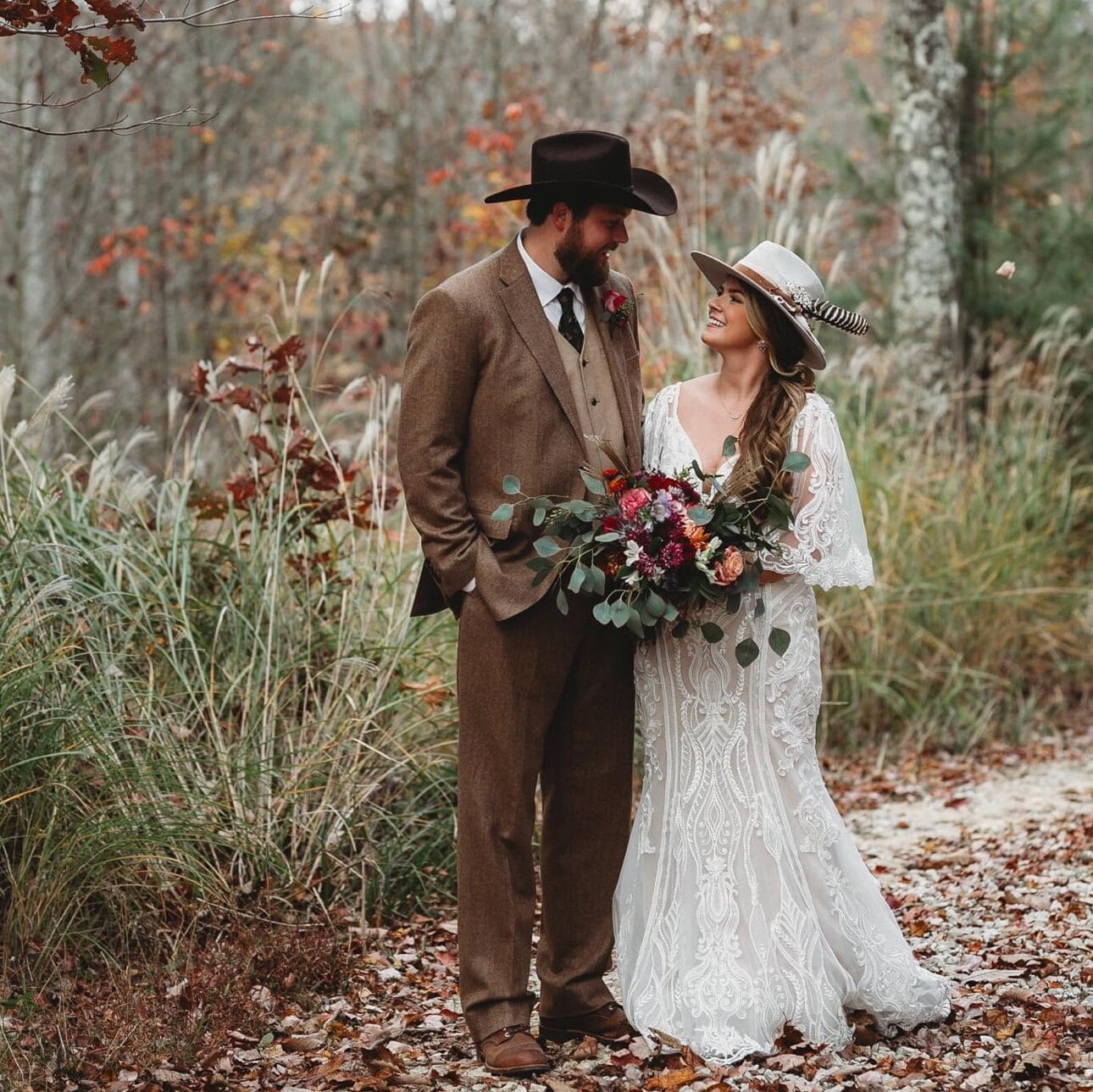 Custom Wedding Bridal Cowgirl Hat, Boho, Western, Floral, Lace, Flower Decorated Charlie 1 Horse Hat