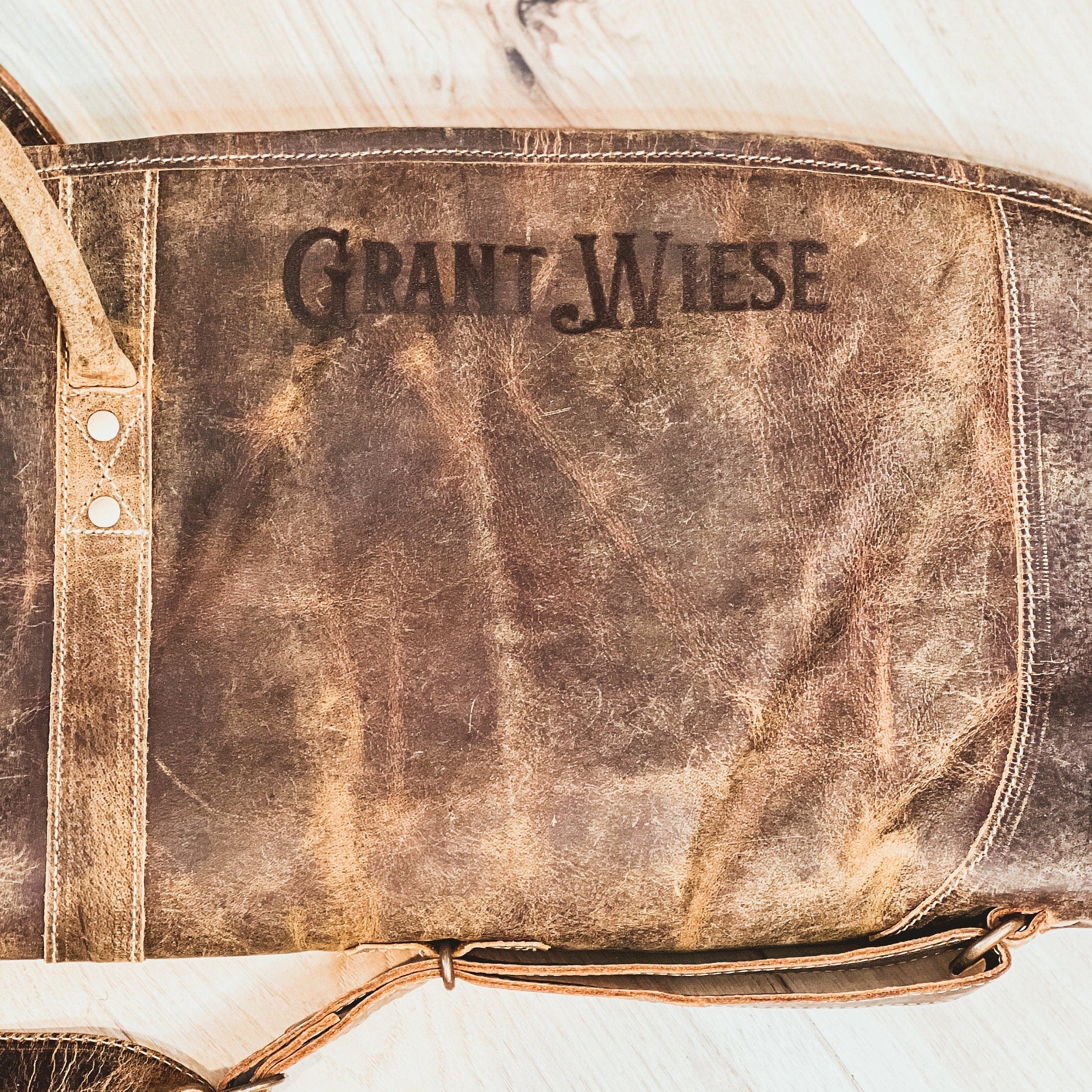 Custom Branded Distressed Leather Shotgun Rifle padded Case Farm Brand Cow Brand Initials Personalized Men’s Ladies Hunter Gift