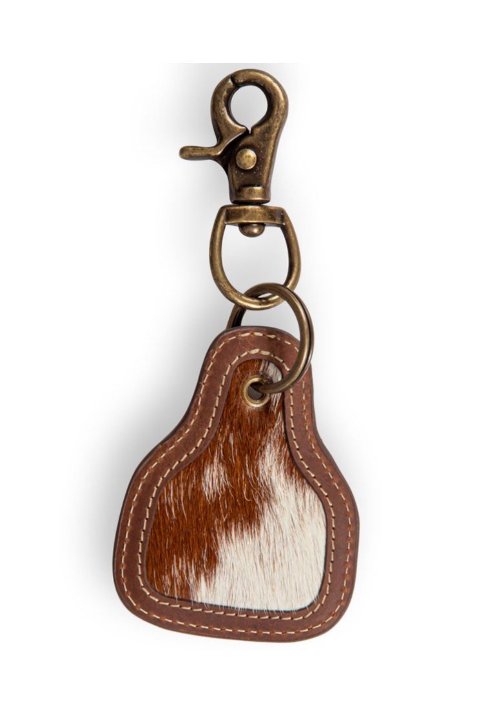 Custom Branded Cowhide Key Fob, Bag Purse Charm, Farm Brand, Name, Initials, Black & White Cowhide Brown White Cow Print Grad Mom Dad Gift
