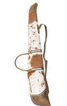 Custom Branded Distressed & Cowhide Leather Shotgun Rifle padded Case Farm Brand Cow Brand Initials Personalized Men’s Ladies Hunter Gift