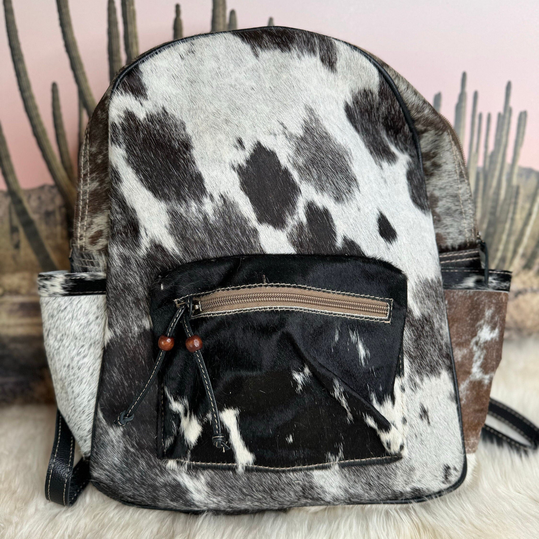 Concealed Carry Custom Branded Distressed Leather Backpack Bag Purse with your Initials Monogram Name Farm or Cow Brand