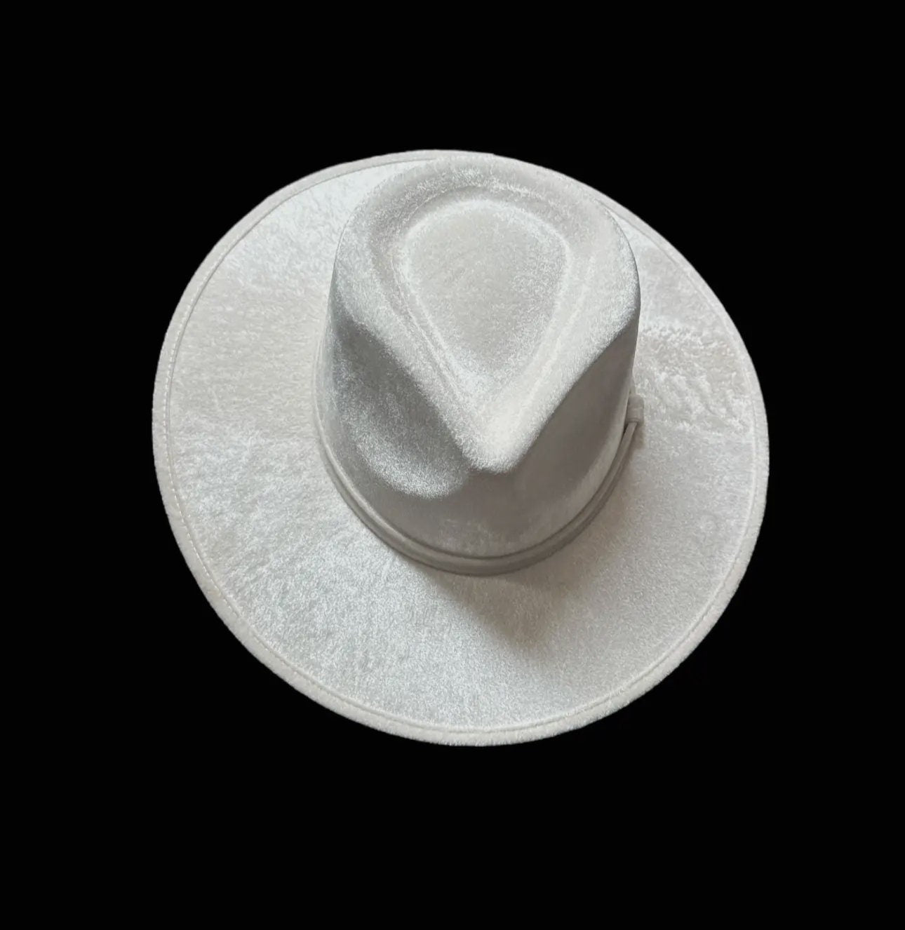 Velour Tear Drop Fedora Style Cowgirl Hat Cowboy Hat Blank for Hat Making or Decorating Pink, Green, Blue, Red, White or Burgundy