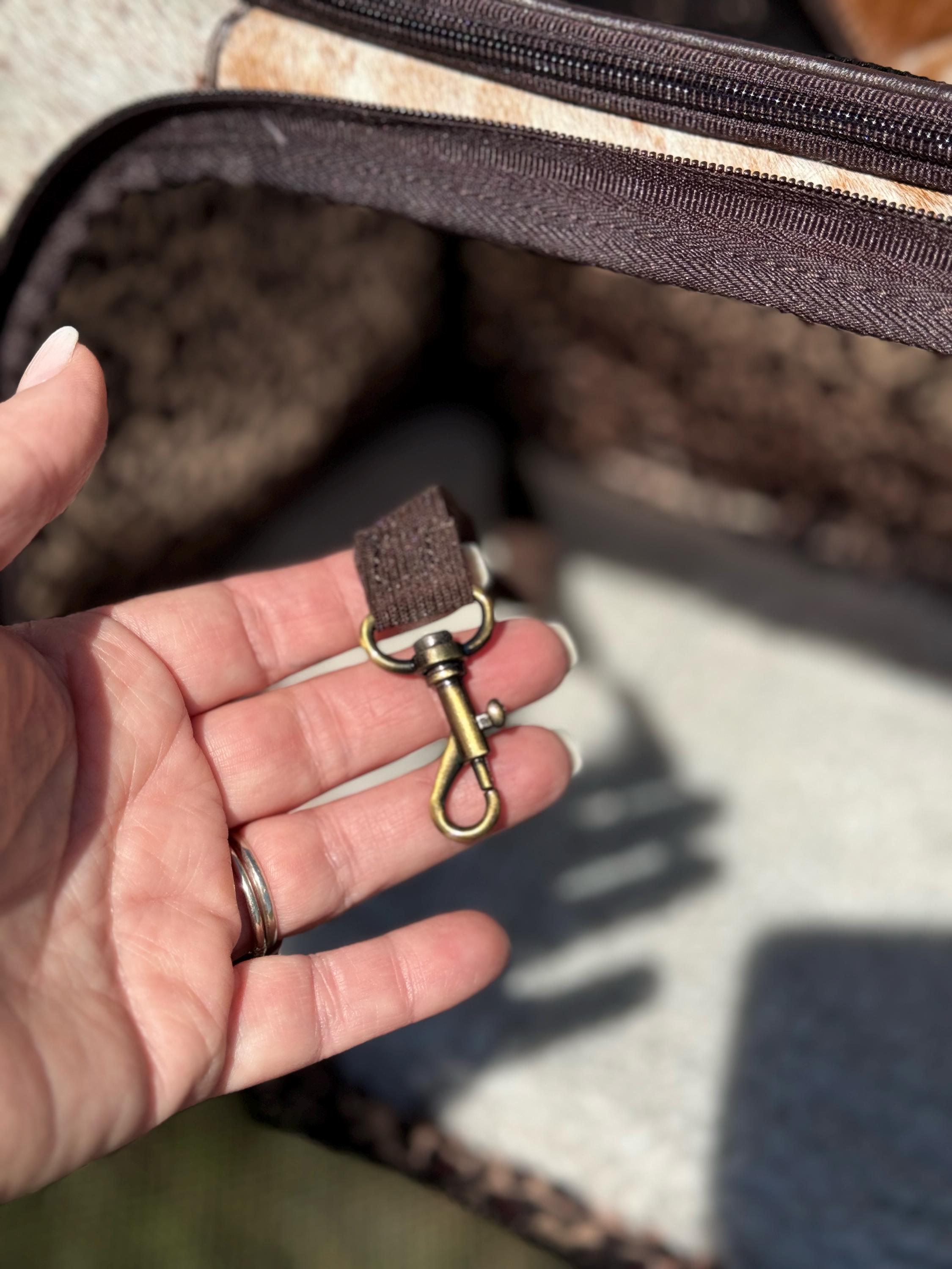 Custom Branded with your Pets Name or Farm Brand Black & White Cowhide Pet Carrier, Dog Carrier, Cat Carrier, Small Animal Carrier Pet Taxi