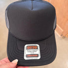 Otto Blank Trucker Hat, DIY Hat for Patches, Black Foam Trucker Hat, Mesh Back, Snap Back Hat Cap