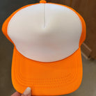 Blank Foam Trucker Hat, DIY Hat for Patches,Orange Trucker Hat, Mesh Back, Snap Back Hat Cap