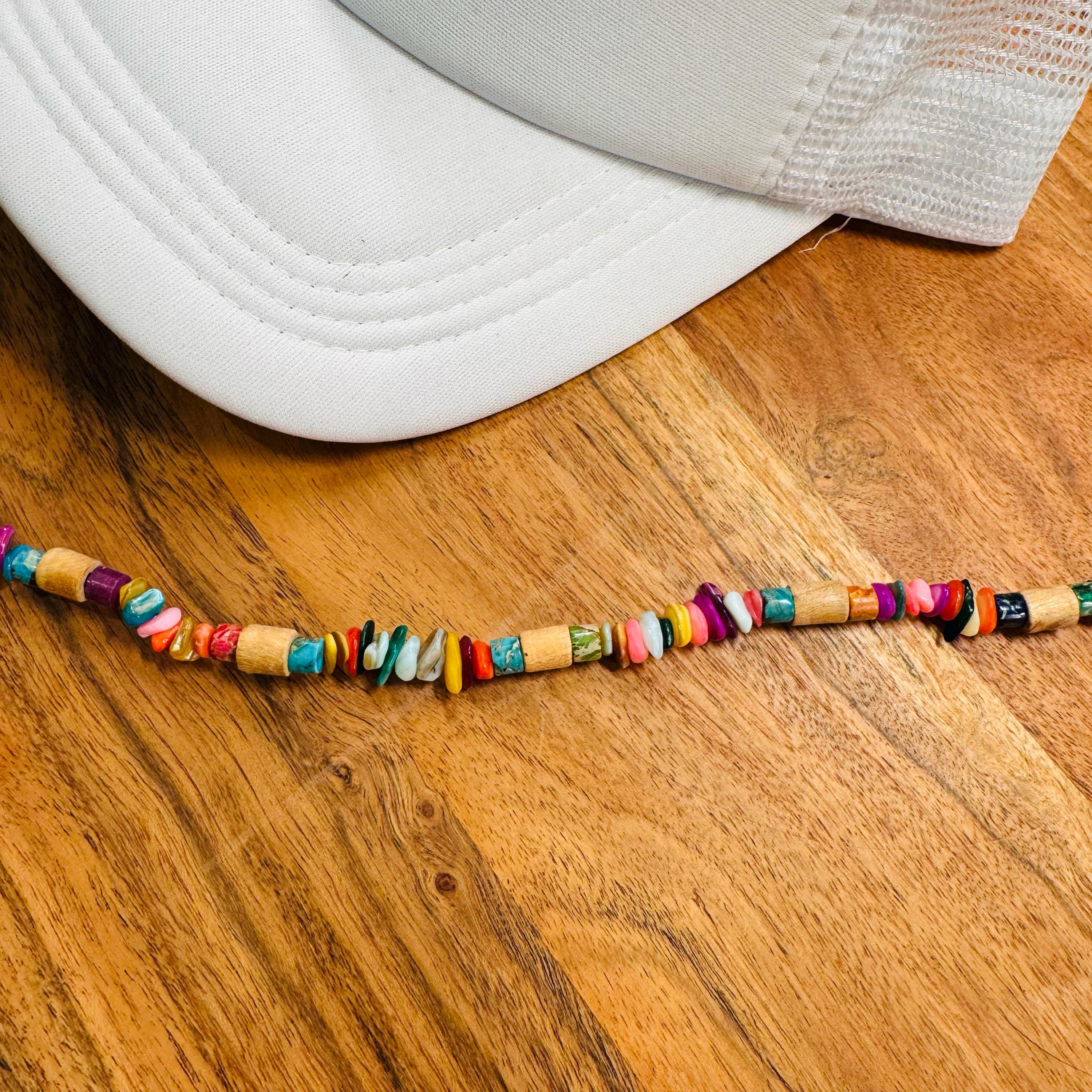 Rainbow Crystals Trucker Hat Chain Healing Crystal Hat Chain Genuine Stone Hat Chain Western Trucker Hat Chain Decorate Your Own Trucker Hat
