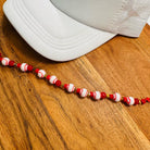 Red Bead & Baseballs with Stars Trucker Hat Chain Red Hat Chain Decorate Your Own Trucker Hat Baseball Hat