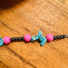 Turquoise Pink & Black Pearl Trucker Hat Chain Western Trucker Hat Chain Decorate Your Own Trucker Hat Baseball Hat