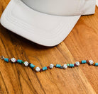 Turquoise with Dice & Rainbow Stars Seed Bead Trucker Hat Chain Western Trucker Hat Chain Decorate Your Own Trucker Hat