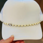Pearl Strand with AB Rhinestone Hat Chain Trucker Hat Chain Western Trucker Hat Chain Decorate Your Own Trucker Hat