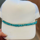 Double Chain Silver Link & Turquoise Chip Chains Trucker Hat Chain Western Trucker Hat Chain Decorate Your Own Trucker Hat