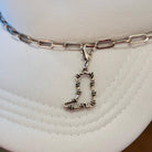 Silver Barbed Wire Cowboy Boot Hat Chain Charm Western Trucker Hat, Chain Decorate Your Own Trucker Hat