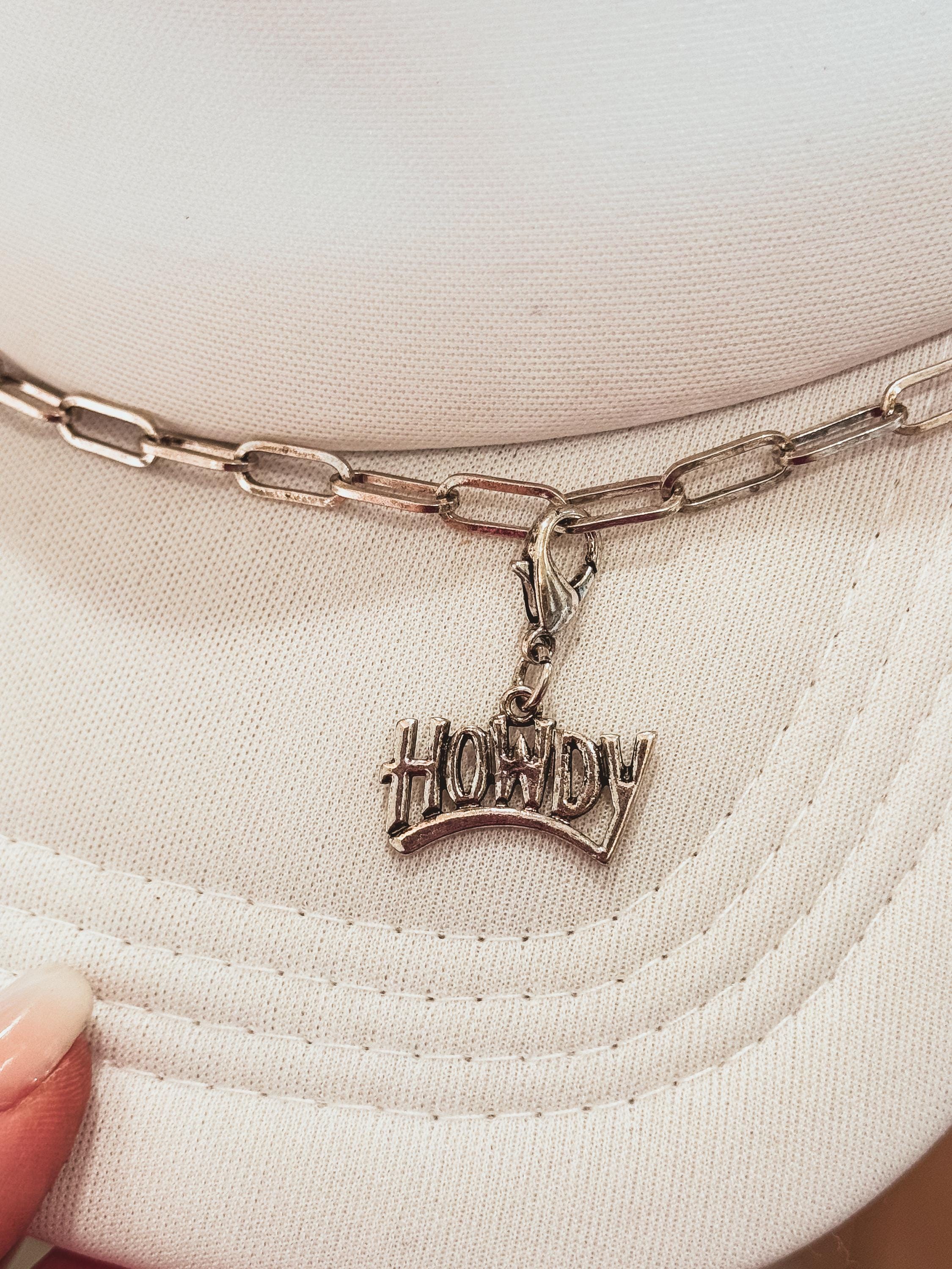Silver Howdy Hat Chain Charm Western Trucker Hat, Chain Decorate Your Own Trucker Hat