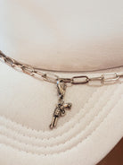 Silver Pistol, Hat Chain Charm Western Trucker Hat, Chain Decorate Your Own Trucker Hat
