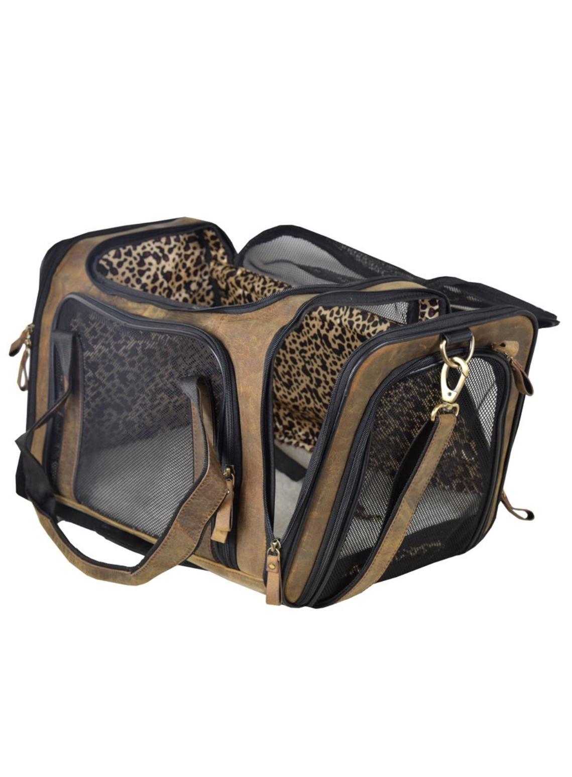 Custom Branded with your Pets Name or Farm Brand Brown Leather Pet Carrier, Dog Carrier, Cat Carrier, Small Animal Carrier Pet Taxi