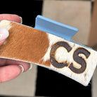 Custom Cowhide Claw Clip, Hair Clip, Hair Claw Clip Custom Branded with Your Initials Branded Western Hair Clip, Gifts for Her Cowgirl Hair