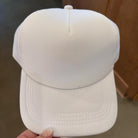 Blank Trucker Hat, DIY Hat for Patches, White Foam Trucker Hat, Mesh Back, Snap Back Hat Cap