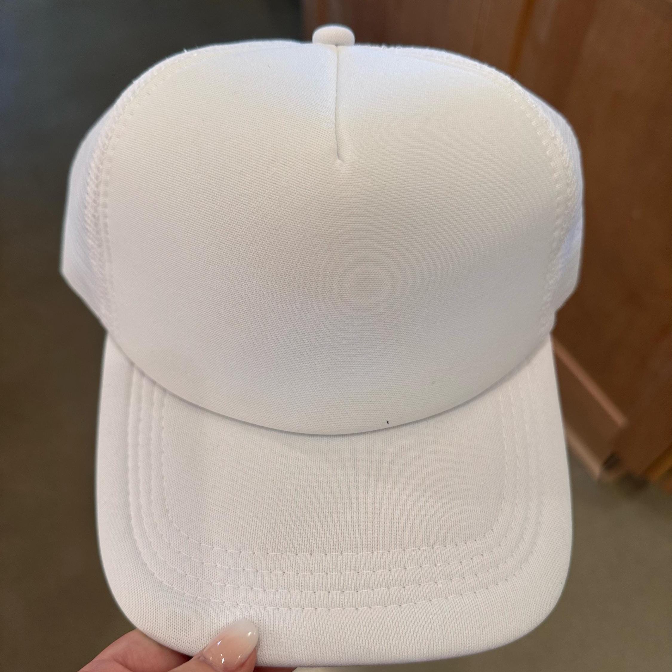 Blank Trucker Hat, DIY Hat for Patches, White Foam Trucker Hat, Mesh Back, Snap Back Hat Cap