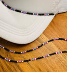 Black & Turquoise Serape Style Seed Bead Trucker Hat Chain Western Trucker Hat Chain Decorate Your Own Trucker Hat Baseball Hat