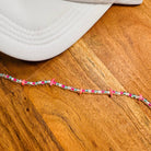 Pink Crystals & Seed Bead Trucker Hat Chain Genuine Stone Hat Chain Western Trucker Hat Chain Decorate Your Own Trucker Hat