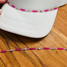 Pink White & Silver Stars Seed Bead Trucker Hat Chain Pink Hat Chain Western Trucker Hat Chain Decorate Your Own Trucker Hat