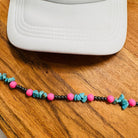Turquoise Pink & Black Pearl Trucker Hat Chain Western Trucker Hat Chain Decorate Your Own Trucker Hat Baseball Hat