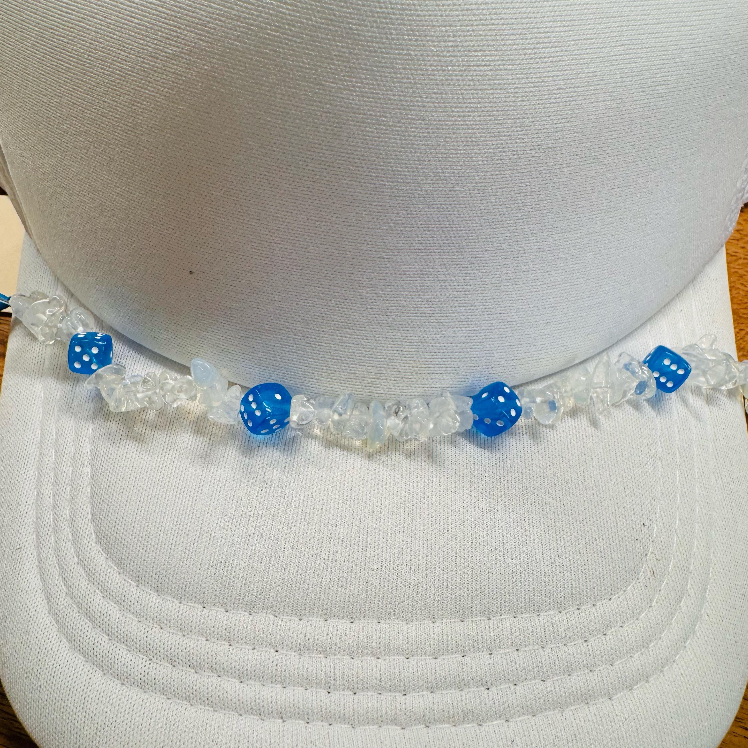 Moon Stone Chips & Blue Dice Trucker Hat Chain Western Trucker Hat Chain Decorate Your Own Trucker Hat Baseball Hat