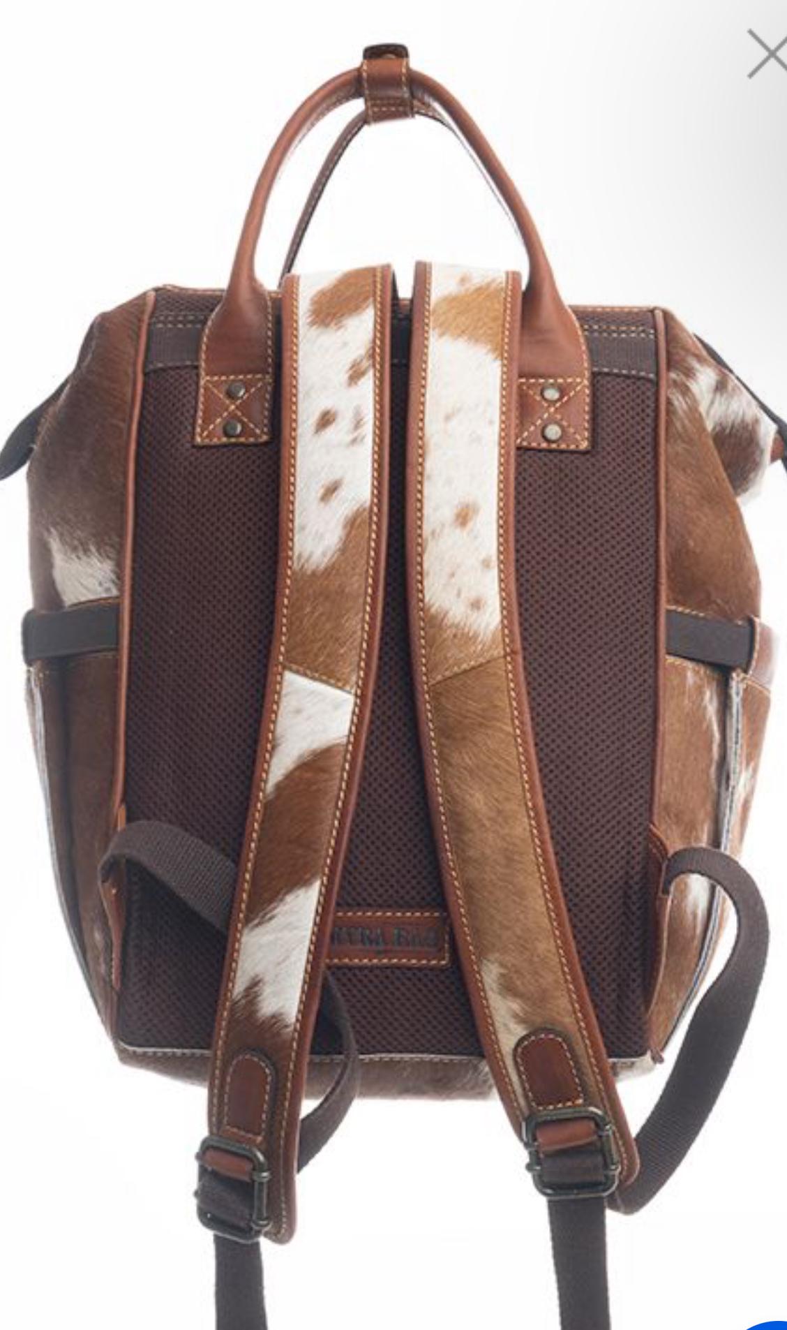 Sunflower Turquoise & Tooled Leather Cowhide Western Style Diaper Bag, Backpack Diaper Bag, Large Diaper Bag, New Mom Gift, Baby Shower Gift