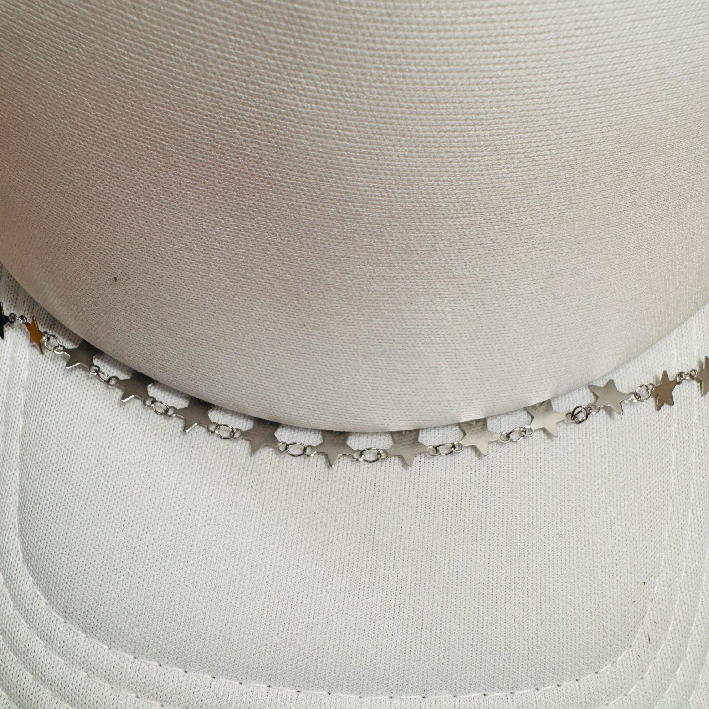 Silver Stars Chain Trucker Hat Chain Western Trucker Hat Chain Decorate Your Own Trucker Hat