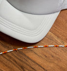 White & Orange Serape Style Seed Bead Trucker Hat Chain Western Trucker Hat Chain Decorate Your Own Trucker Hat Baseball Hat