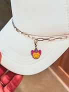 Smiley Cowboy Hat , Hat Chain Charm Western Trucker Hat, Chain Decorate Your Own Trucker Hat