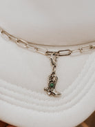 Silver & Turquoise Cowboy Boot with Spur, Hat Chain Charm Western Trucker Hat, Chain Decorate Your Own Trucker Hat