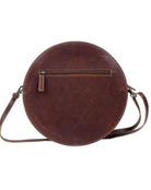 Customizable Cowhide tooled Leather Western Round Crossbody Purse Initials Monogram Farm or Cow Brand Canteen Purse Tooled Leather Bag