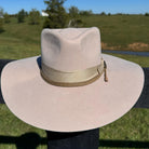 Western Fedora Style shaped Brim Felt Hat in Buckskin Ivory Silverbelly White Beige Cowgirl Hat Hat Blank