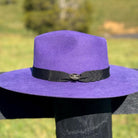 Western Fedora Style shaped Brim Felt Hat in Buckskin Purple Cowgirl Hat Hat Blank