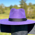 Western Fedora Style shaped Brim Felt Hat in Buckskin Purple Cowgirl Hat Hat Blank
