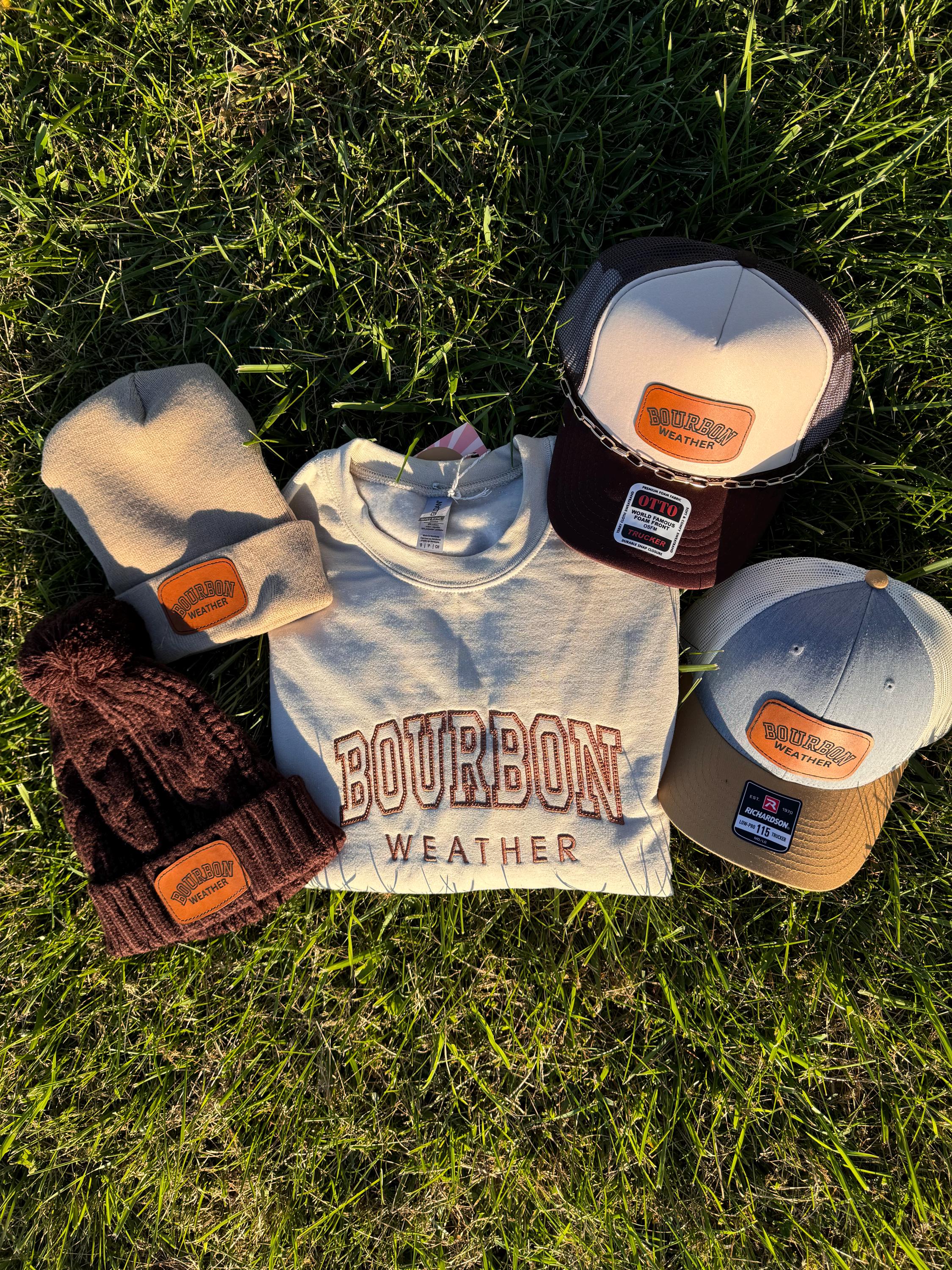 Bourbon Weather PNG SVG PDF File for Engraving, Direct to Film, Sublimation Leather Patch Hats