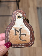 Custom Branded Cowhide & Pink Tooled Leather Western Round Canteen Style Crossbody Purse We add your farm brand, initials or logo!