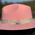 Western Fedora Style Flat Brim Pink Felt Hat Little Cowgirl Hat Hat Blank Childrens Hat
